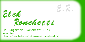 elek ronchetti business card